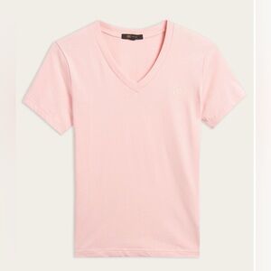 Frye Logo Vneck T Shirt Pink